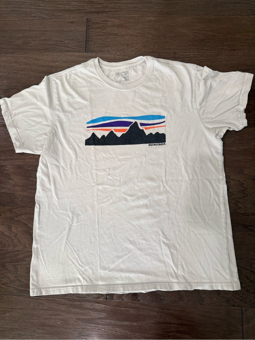 Vintage Patagonia Fitz Roy Banner Organic Cotton Tee - White (Size Large)
